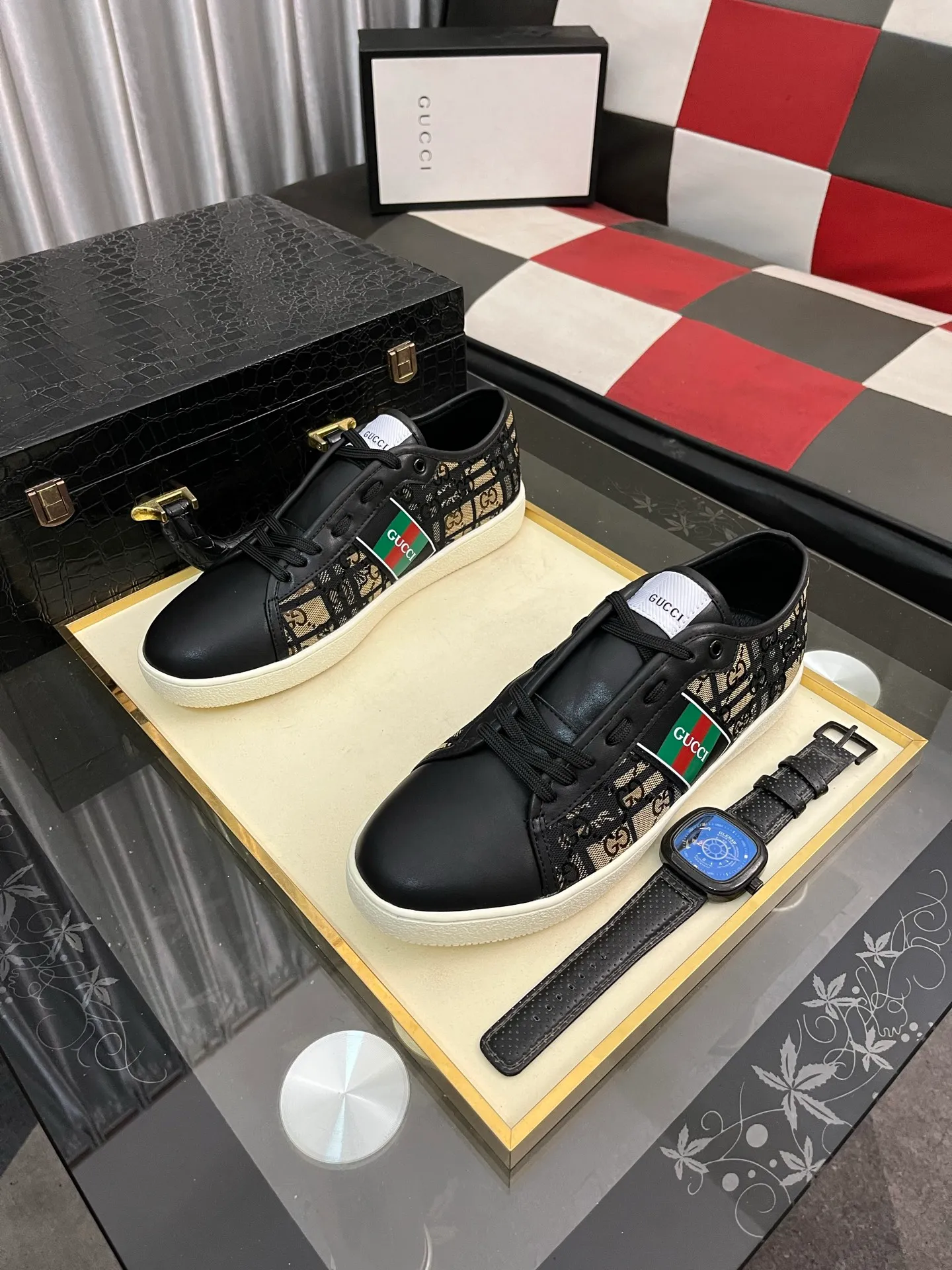 Men's Men's Shoes💰400⌚️⌚️" GUCCI" New official website • Same style, latest • hot style casual shoes, top brand [seduce] luxury ~ purchasing agency, top ~ quality. Products sold at the counter [strong] Original embossed calfskin fabric ➕ Comfortable sheepskin lining, code number: 38-443️⃣colors available